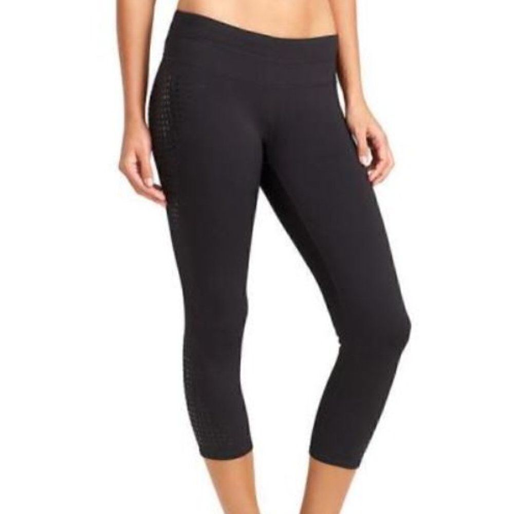 ATHLETA Gel Dot Sonar Capri Black Size Small
